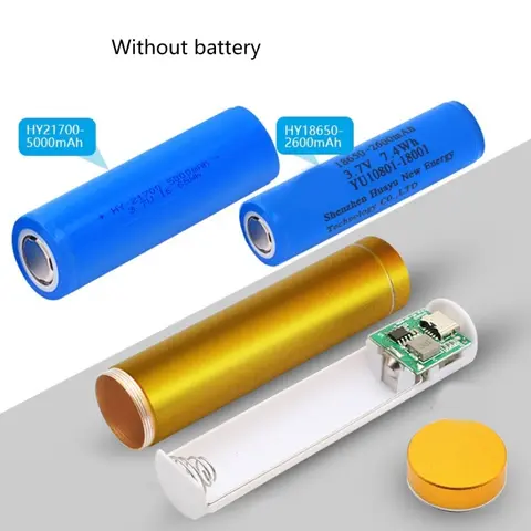 보조배터리 박스 충전 케이스, USB 입력 출력, 18650/21700 배터리 거치대, 휴대폰 태블릿 배터리 미포함, 1PC