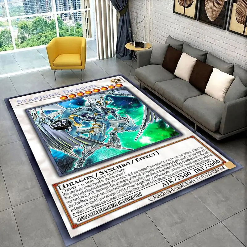 Yu-Gi-Oh Monster Card Cartoon Anime Carpet Rug for Bedroom Living Room Sofa Doormat Home Decor,Kid Game Area Rug Non-slip Gift