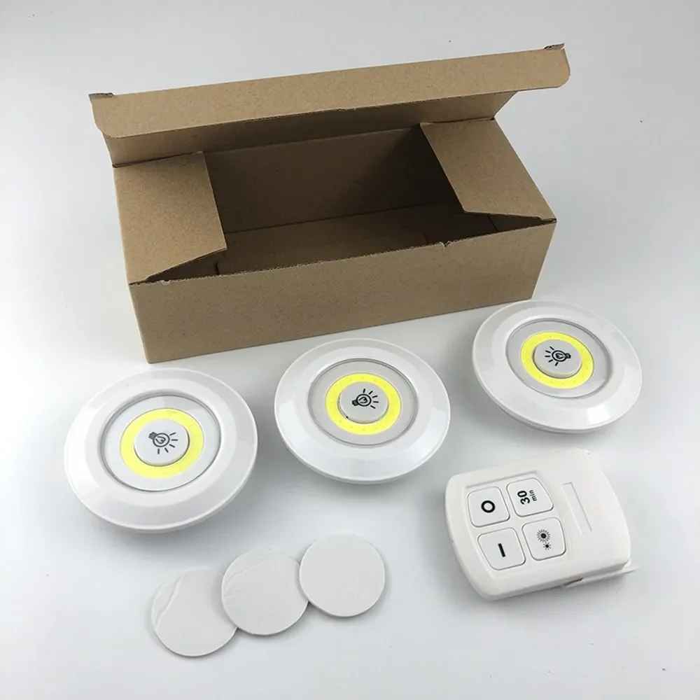 Dimmable LED Under Cabinet Light with Remote Control - Battery Operated Closet Light for Wardrobe and Bathroom Lighting