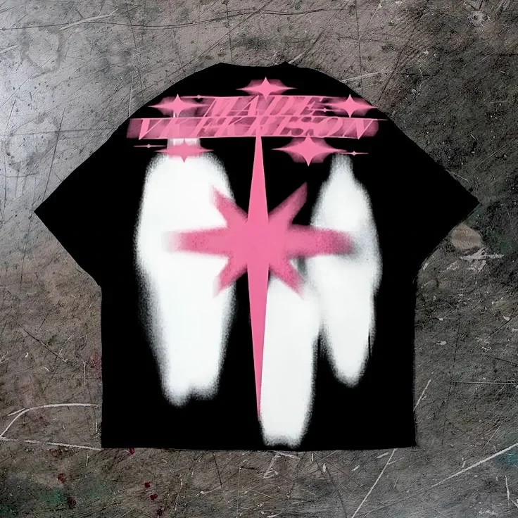 

new Vintage Harajuku Style Cotton Tee Shirts Printed Round Neck Short Sleeves Hip Hop Loose Fit Men and Women Clothing