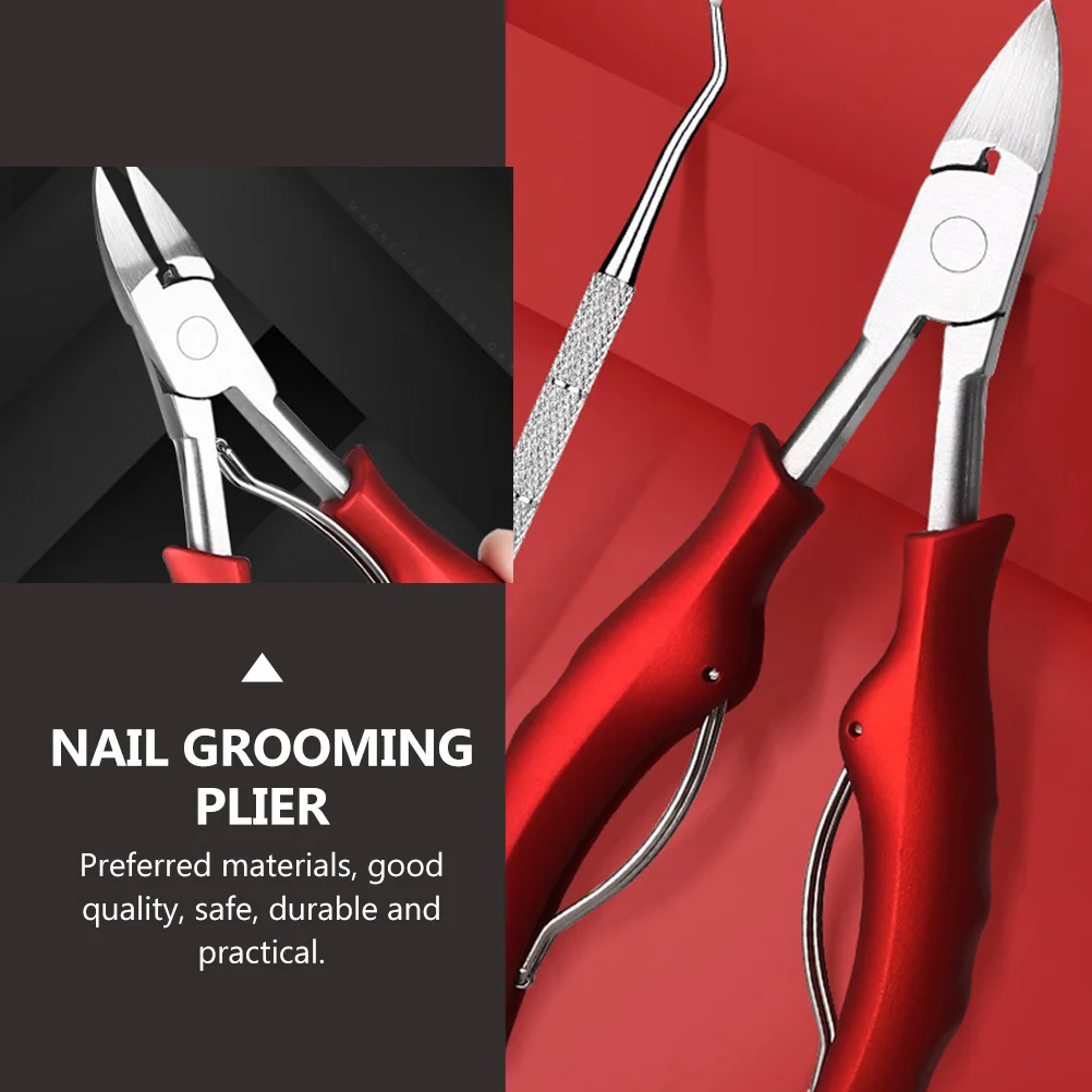 

Stainless Steel Heavy Duty Nail Clippers Pedicure Kit Toenail Cutter Rubber Skin Pliers Cuticle Nippers Durable Safe Manicure