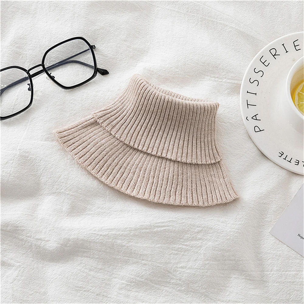 موضة وشاح للرقبة دافئ انفصال الياقة المدورة طوق عالية الرقبة طوق دفئا محبوك المرأة الرقبة أدفأ للإكسسوارات #6