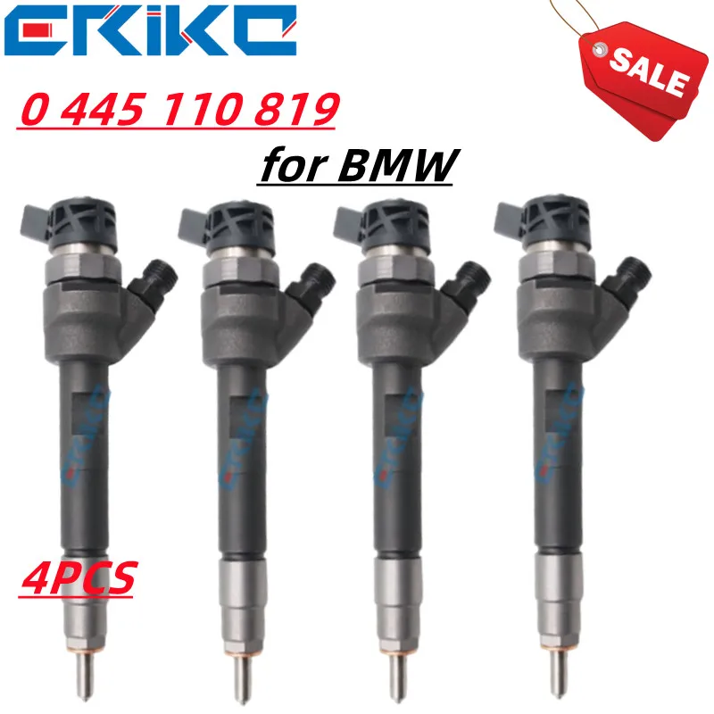 4PCS 0 445 110 819 New Diesel Injector 0 445 110 819 Fuel Injector Nozzle for BMW 1 Series 116 D 1.5 2019 Onwards B37C15A Enigne