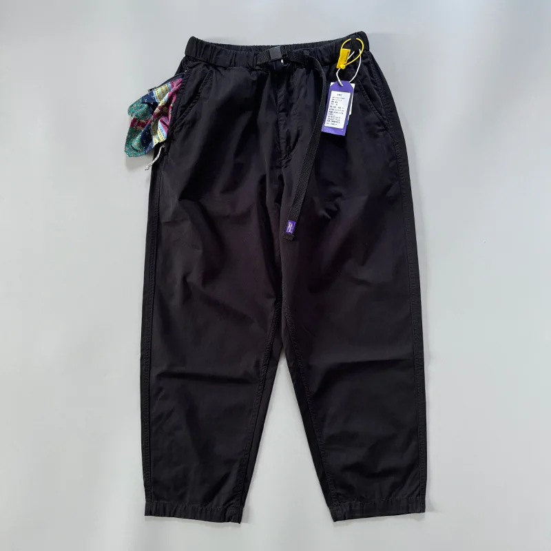 Purple Label Japan Retro Workwear Pants Spring Autumn Fashion Thin 100% Cotton Men's Loose Tapered Casual Cityboy Wide Leg Pants