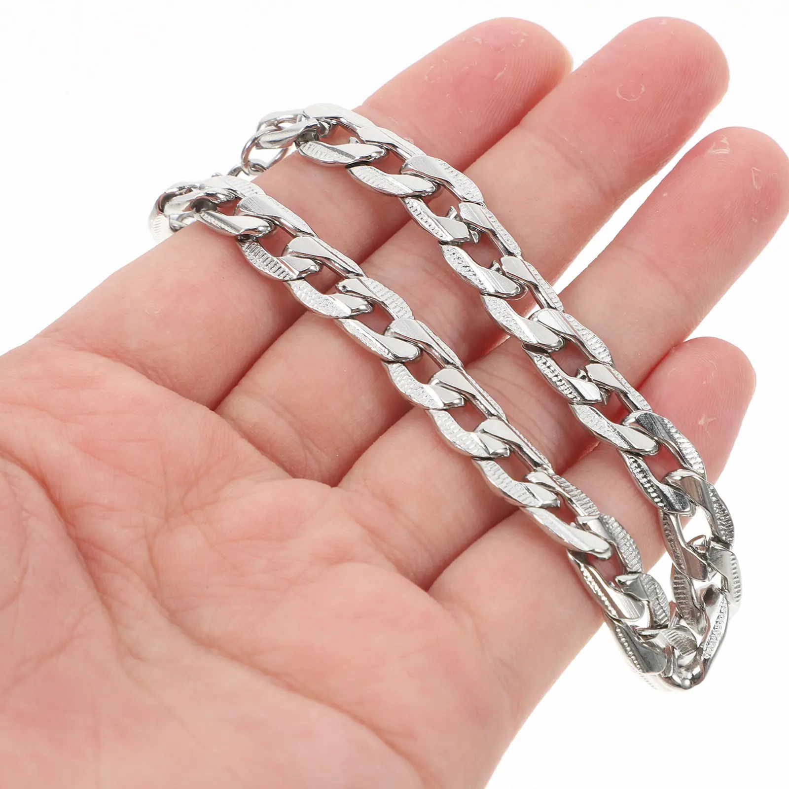 Men Chunky Retro Chain Bracelet Titanium Steel Silver Hip Hop Style Durable Comfortable Long-Lasting Men Jewelry Gift for Boys