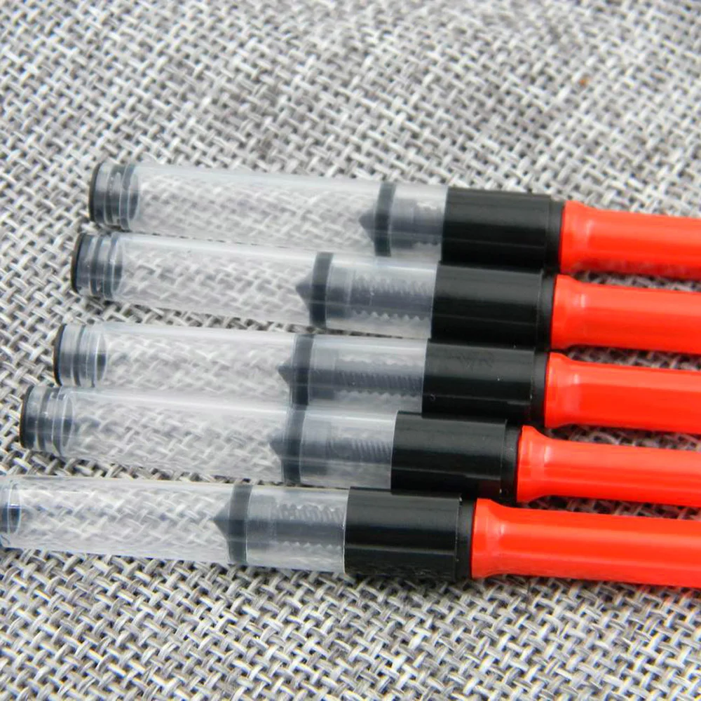 5pcs red Fountain Pen Ink Converter Cartridges 3.4mm Hot Sale Pen Refill Stationery Office School Supplies image 3