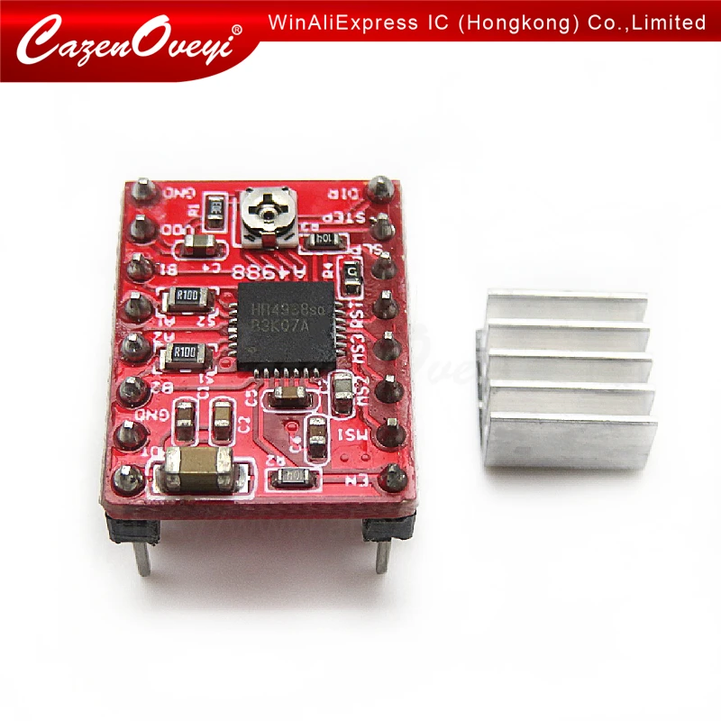 1pcs/lot A4988 StepStick Stepper Driver+Heatsink for Reprap Pololu 3D Printer Red M08 dropship L29K In Stock