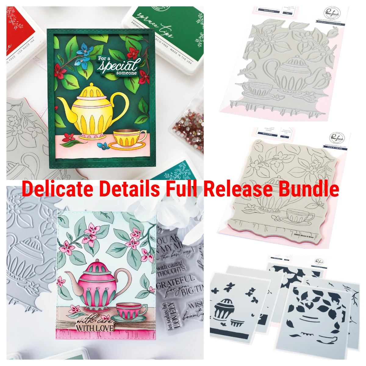 

Hot Sale Bloom & Brew Hot Foil Plates for Layering Stencils DIY Scrapbooking Album Clear Stamps Making Embossing Paper Card