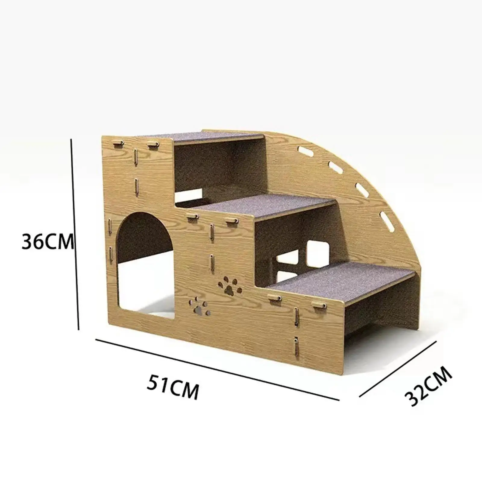 Лестница для домашних животных, рампа для собак, 3-ступенчатая лестница 51x32x36 см, удобная сборка, универсальная