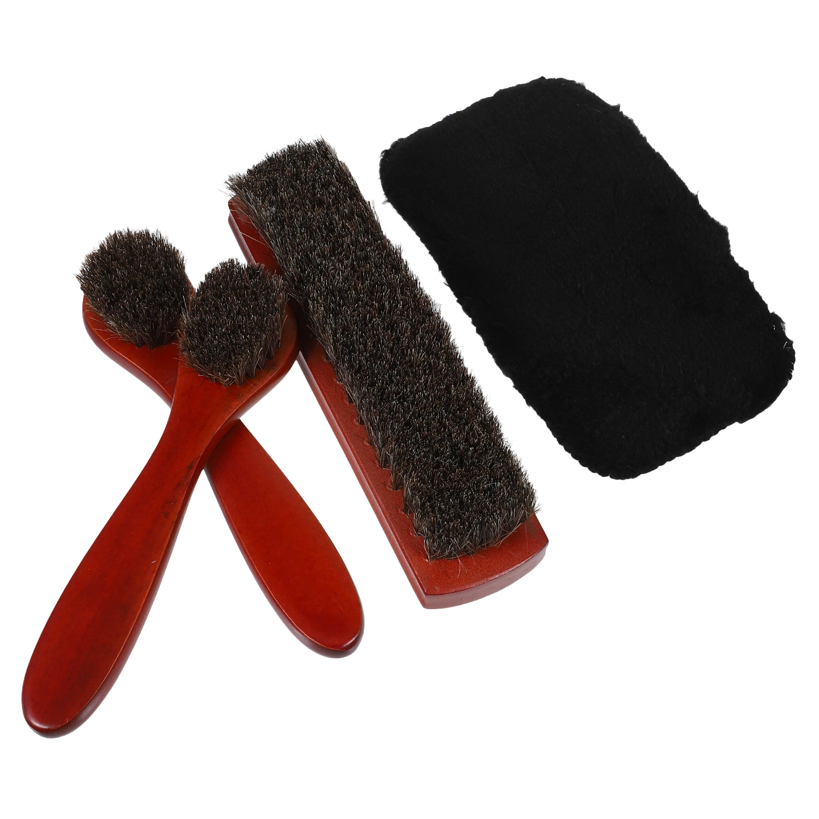 

Shoe Brush Polishing Brushes Horsehair for Shoe Boot Brush Kit Boot Cleaning Shine Kit Including Polish Cloth Sponge