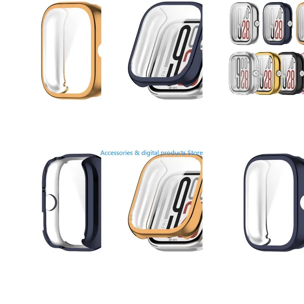 77JD Full Coverage Shell Case with Film Protective Cover for Watch 5 eSIM Scratchproof Case Smartwatch Screen Protector