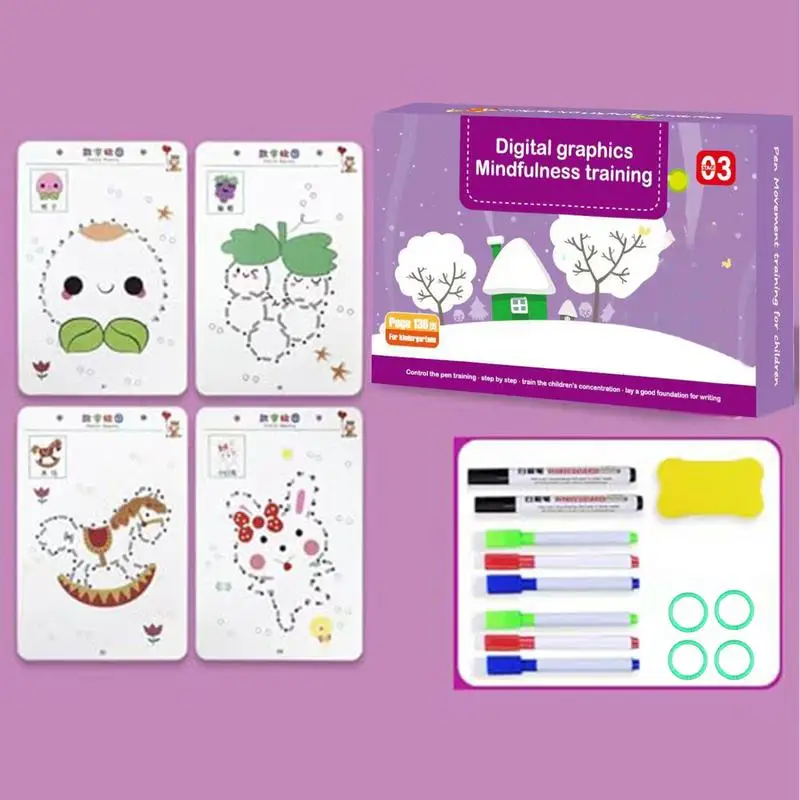 Cahier de travail intelligent réutilisable pour enfants, cahier de formation au contrôle, cahier de pratique, éducation au dessin pour les tout-petits, cahier de gribouillage