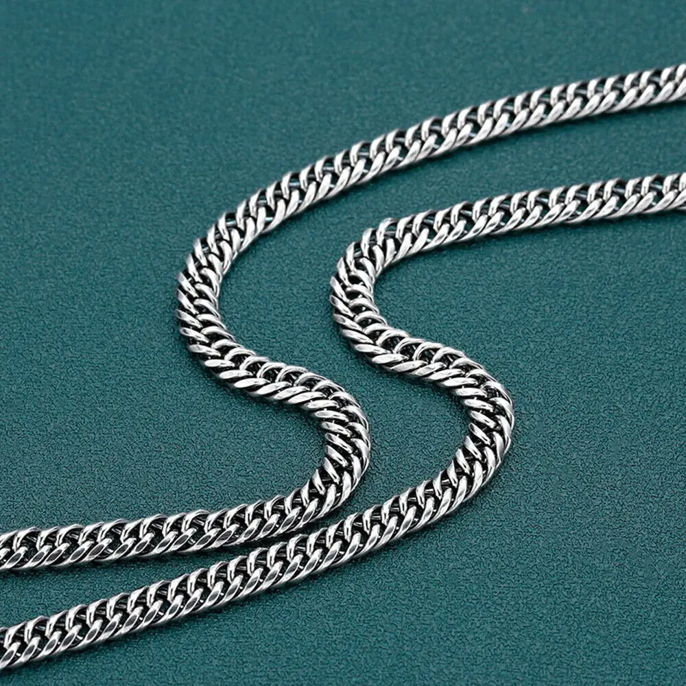 

Real 925 Sterling Silver Necklace 6mm Curb Link Chain Lobster Clasp All Size