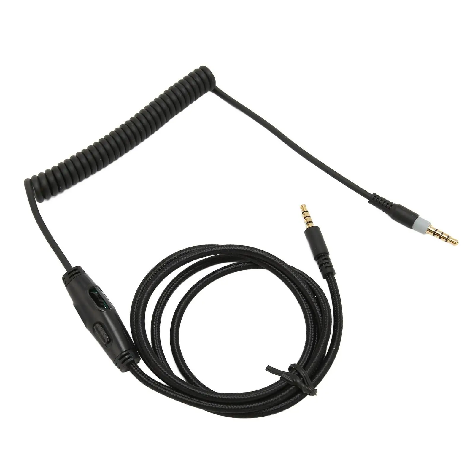 Coiled Headphone Replacement Cable with Volume Control for kingston HyperX Cloud Mix & Cloud Alpha