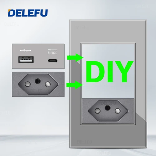 Imagen 2 del producto DELEFU Brasil Italia EE. UU. UE estándar combinación libre gris Panel DIY 118mm * 72mm