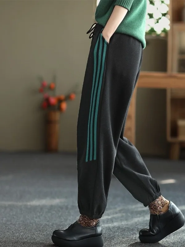 Pantalon de Sport ample pour femmes, taille haute, Harlan Sle, survêtement décontracté, taille élastique, petit pied, jambes larges, Micro extensible