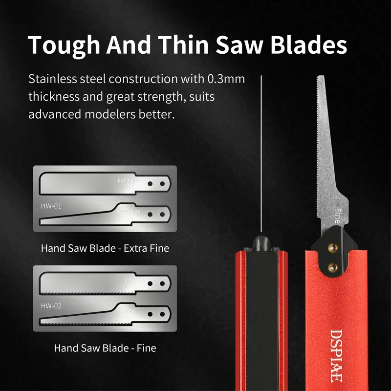 DSPIAE HW-01/HW-02 Replace Saw Blade for AT-HW Aluminum Hand Saw Extra Fine Spare Blades Hobby DIY Model Making Tools