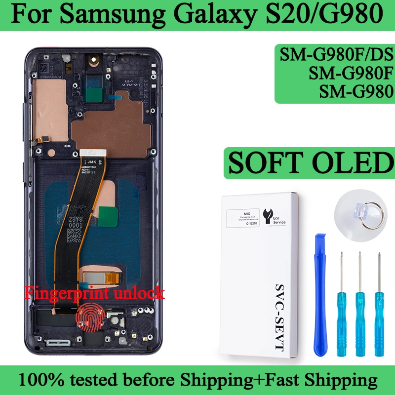 628インチ-sm-g980f-g980-100-テスト済み-ソフトoled液晶-samsung-galaxy-s20用-ディスプレイ-タッチスクリーン-デジタイザーパネルアセンブリ-フレーム付き