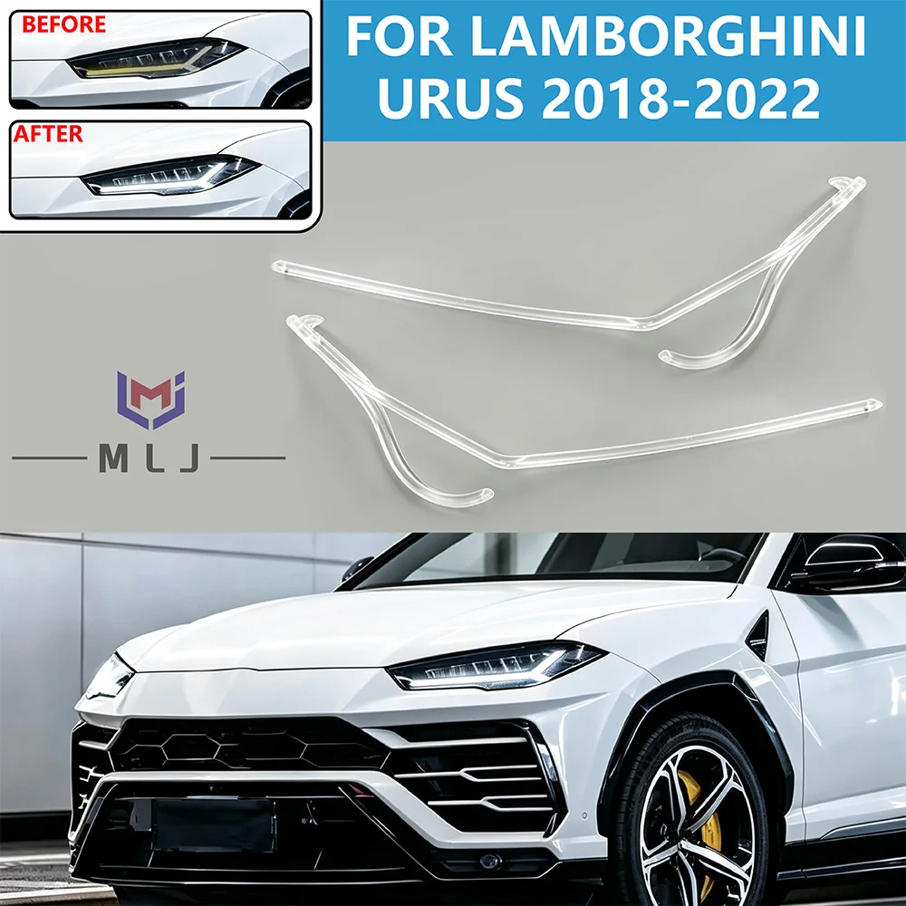 DRL Lamp Ring Light Guide Strip Tube Angel Eye Light Guide Strip Bar For Lamborghini Urus 2018‑2022 Headlight Car Accessories