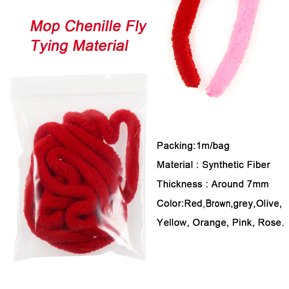 Vampfly 2Bags Mop Fly Tying Materials For Trout Stone Fly Emerging Caddis Nymphs Egg Fly Easily Tie Body Making Material