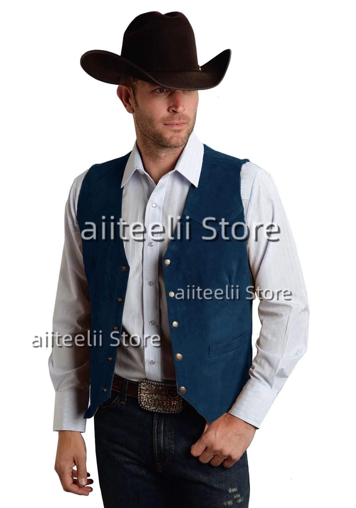 2024 neue männer Weste Wildleder Wildleder Leder Anzug Elegante Mode Steampunk Stil Weste Casual Komfort Weste Sommer Party S-XXXL