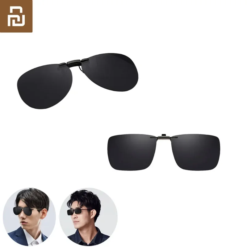 Youpin TS Polarized Sunglasses Clip Square/Pilot 135° Upturning 10g Light TAC Lens Portable Sunglasses Clip for Man Woman