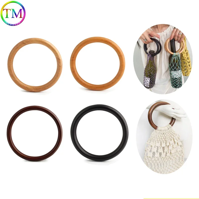 

Circular Type Wood Bag Handle Decorative DIY Classic Bags Accessories Bag Handles Tote Replacement Making Tool