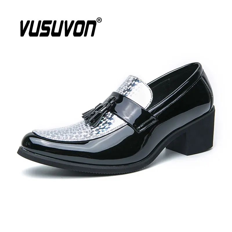 Men Tassels Loafers 2024 Fashion Bling Bling Casual Dress Shoes Classic Dress Slip-On Black Causal Footwear Big Size 38-46 Flats