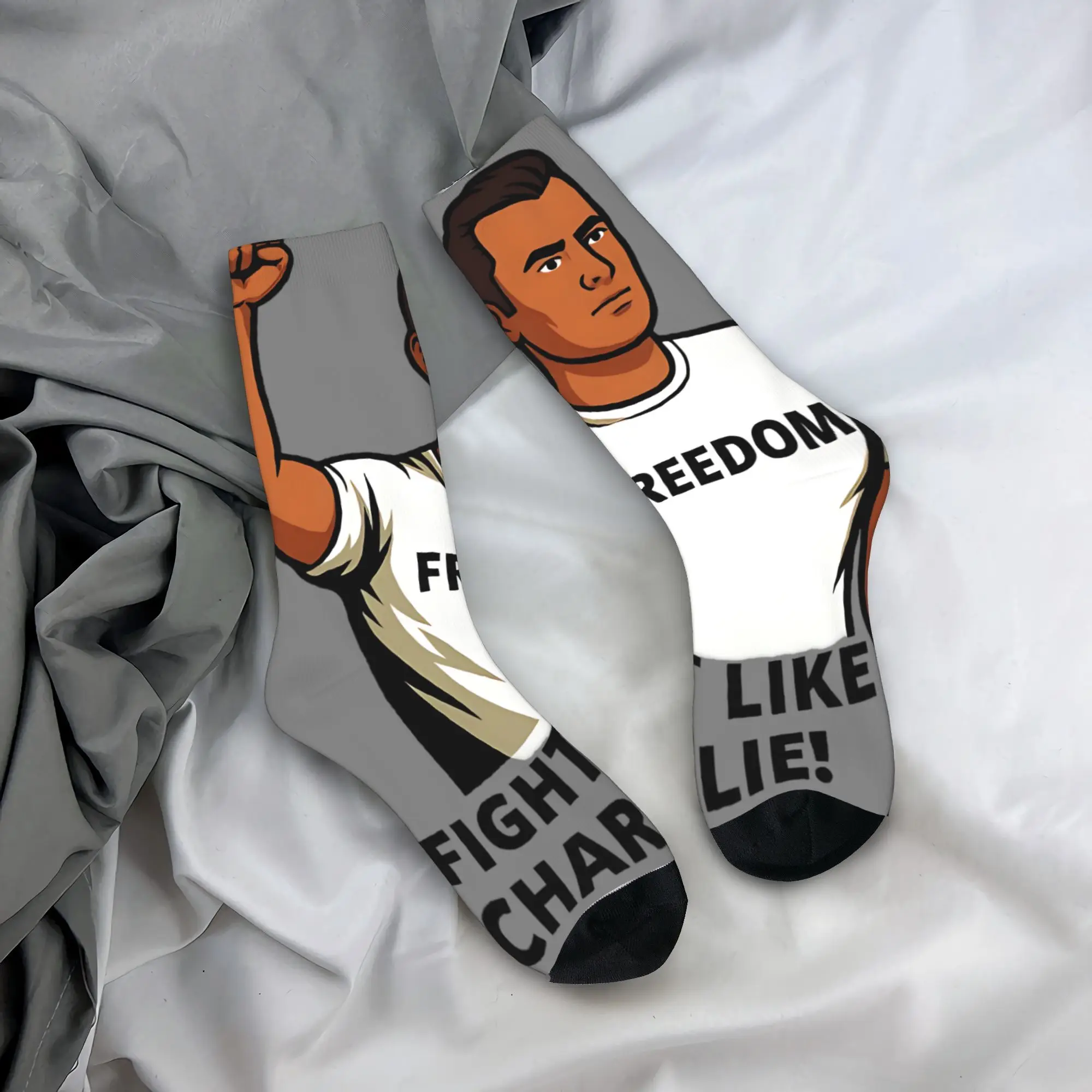 

Чулки Charlie Kirk, забавные носки, теплые мягкие носки для пары, осенние нескользящие носки для скейтборда с графическим рисунком, подарок