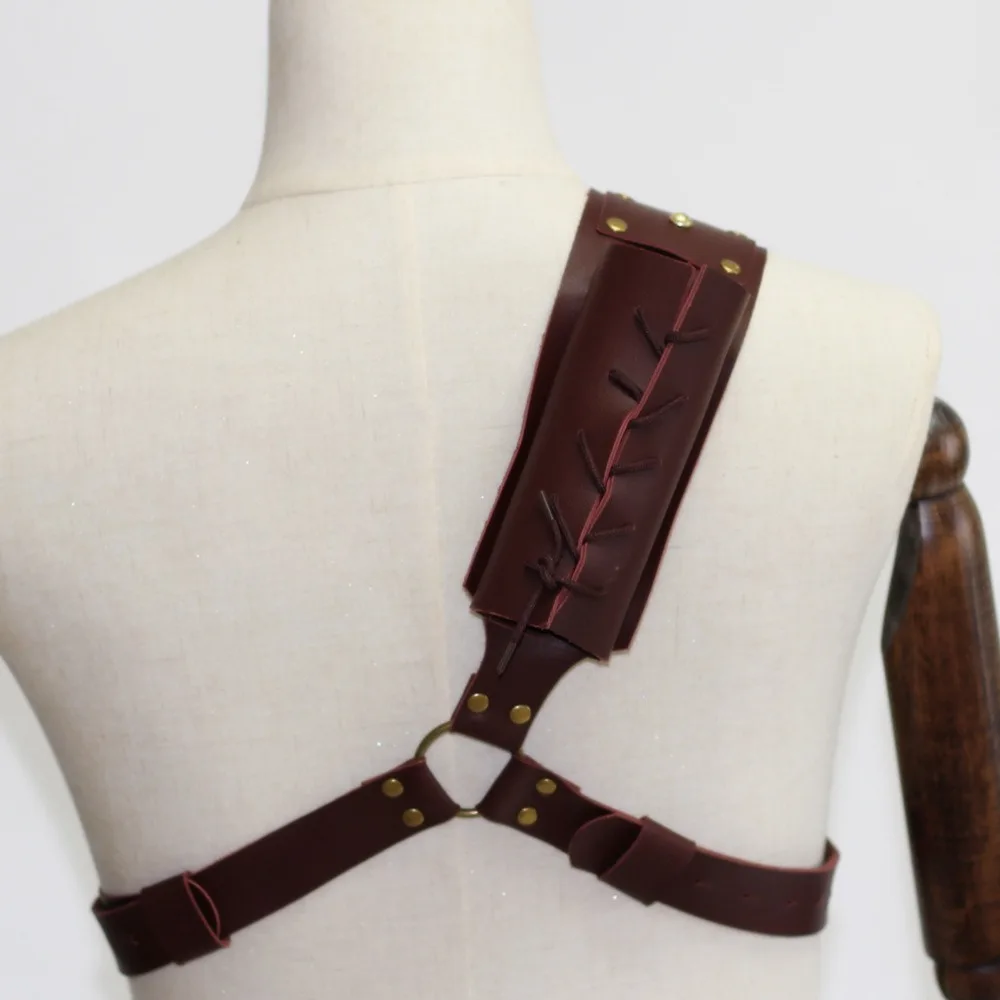 ชุดเกราะไหล่หนัง PU สไตล์ไวกิ้ง สำหรับคอสเพลย์อัศวินยุคกลาง อุปกรณ์เสริมสำหรับการเล่นบทบาทสมมติ