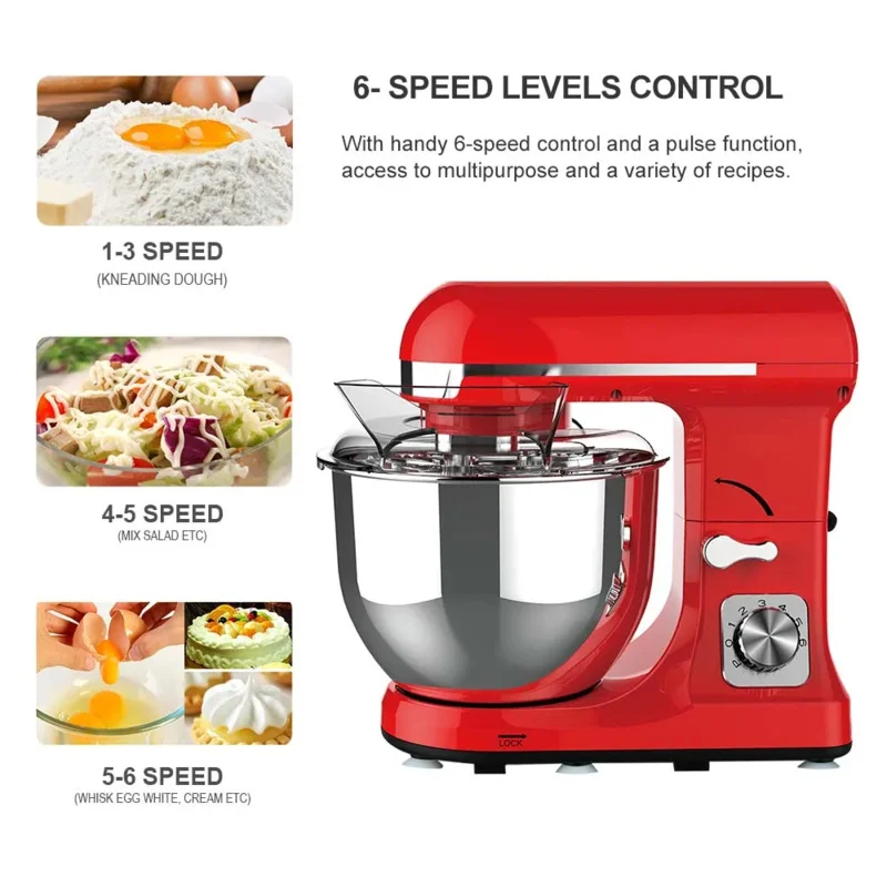 

Кухонный электрический миксер-тестомес для хлеба и теста, супертихий, с двигателем переменного тока