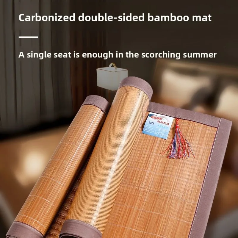 Bamboo Cooling Mat Carbonized Ice Silk Double Sided Single Bed Dorm Children Kindergarten Naps Ice Pad Summer's Top Choice