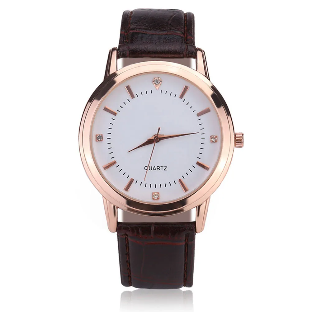 2Pcs Couple Quartz Watch Strap Fashion Elegant Diamond Dial Valentine Gift for Him Her Birthday New Year Father's Day