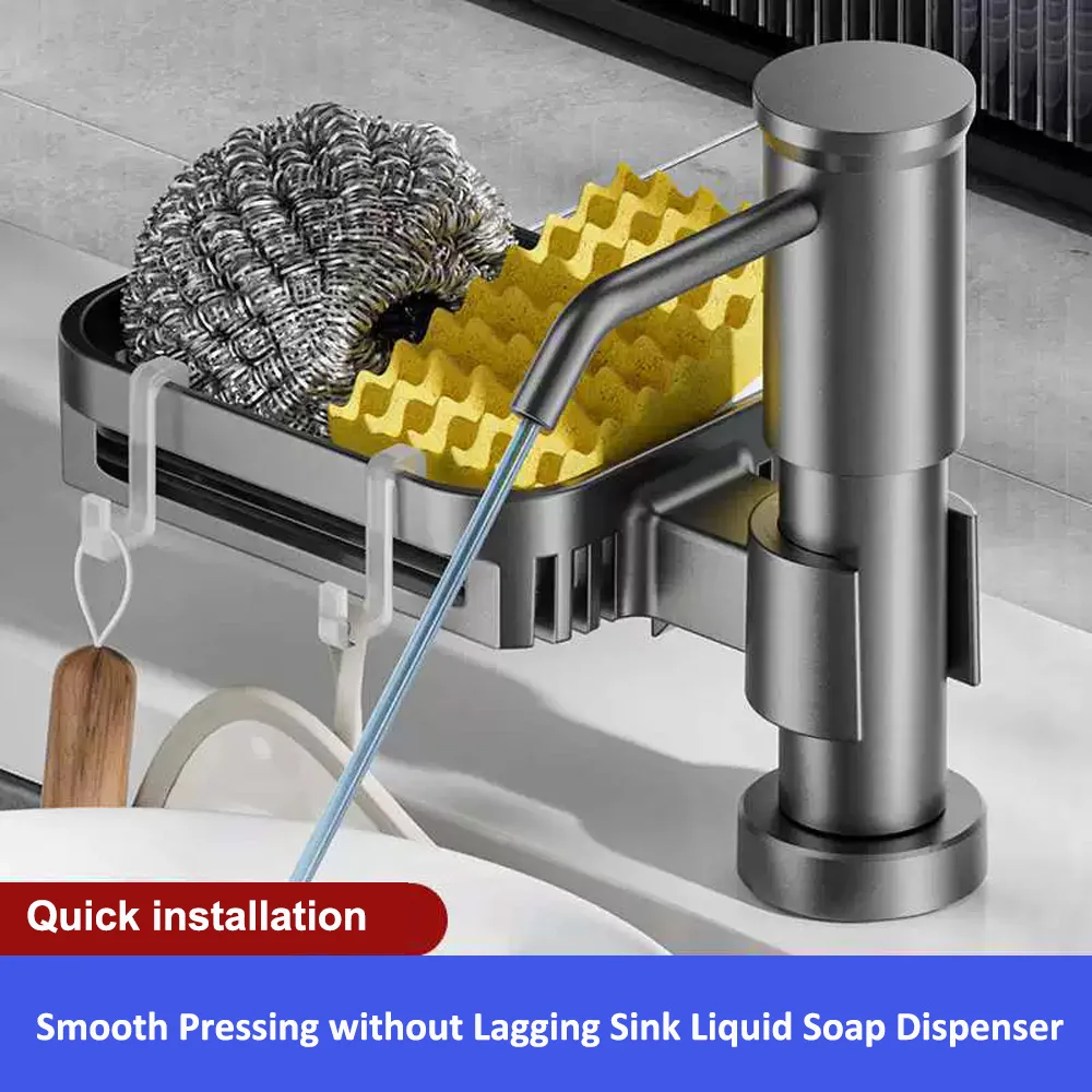 

Upgraded Soap Dispenser for Kitchen Sink Built in Sink Soap Dispenser Brushed Countertop Soap Dispenser Pump Silver Black Grey