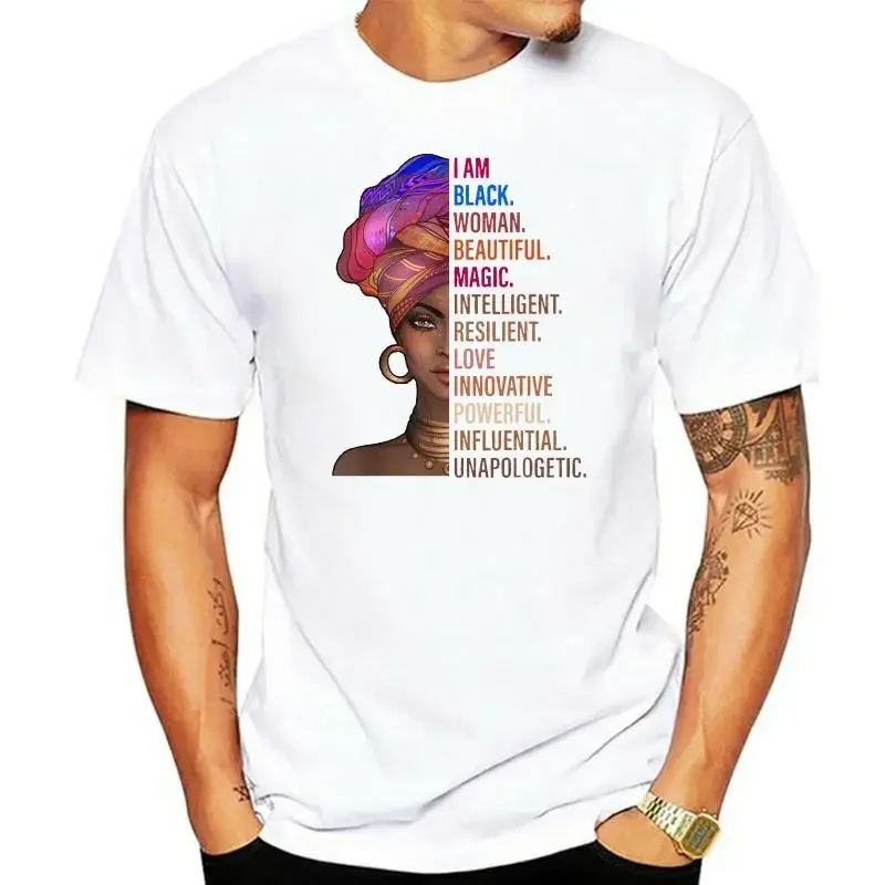 I Am Black Woman Black History Month 2022 Men's T Shirt Cotton Short Sleeve Tee