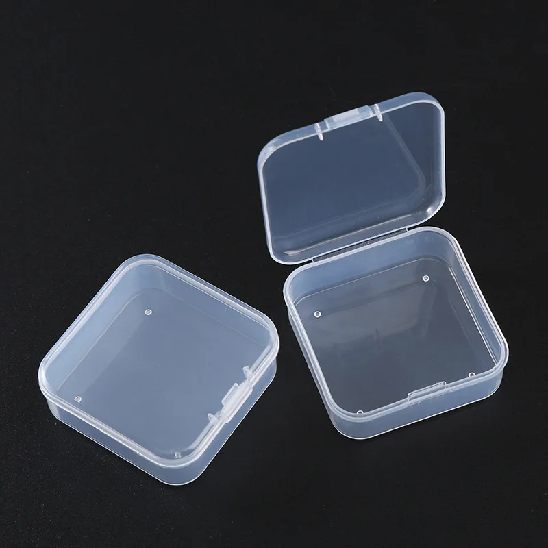 2PCS Transparent Storage Box Square Small Items Case Packing Boxes Jewelry Beads Container Sundries Organizer Fishing Tools