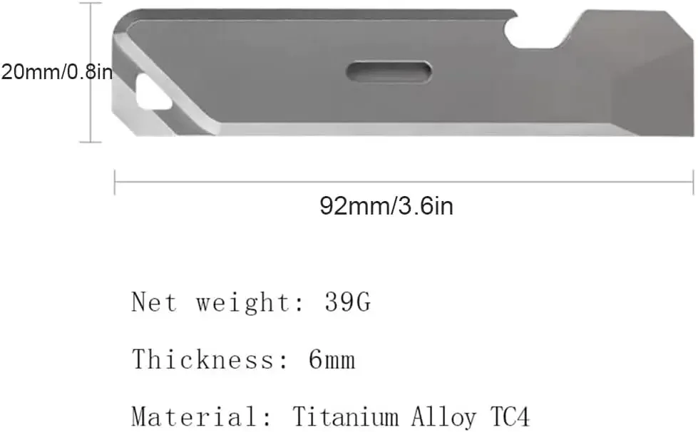 FEGVE Titanium Pry Bar with Bottle Opener Function Compact Portable Multifunction Tool