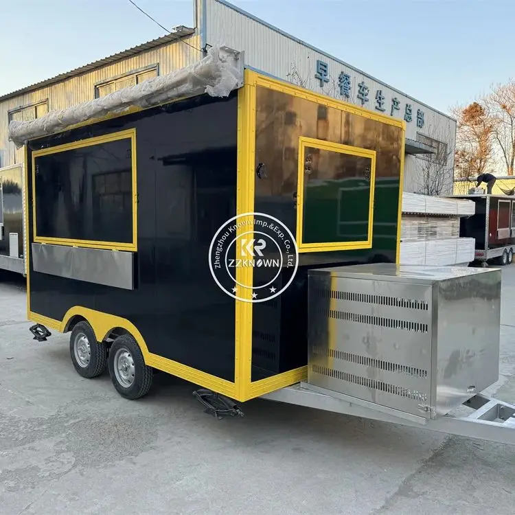 Remolque de comida móvil para restaurante al aire libre, camión de comida totalmente equipado, 2024
