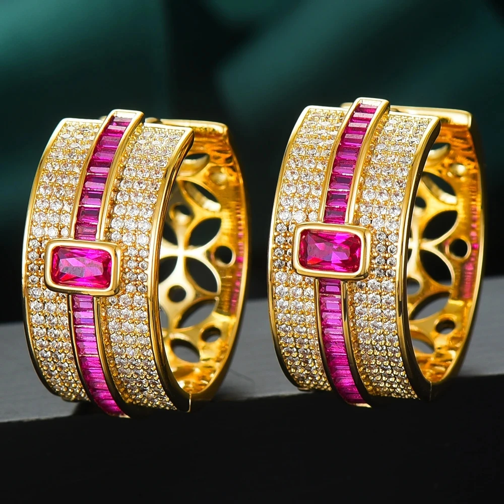 

Missvikki Luxury Trendy Hoop Earrings Stackable Mix Match Fingers Rings For Women Wedding Anniversary Holiday Accessories