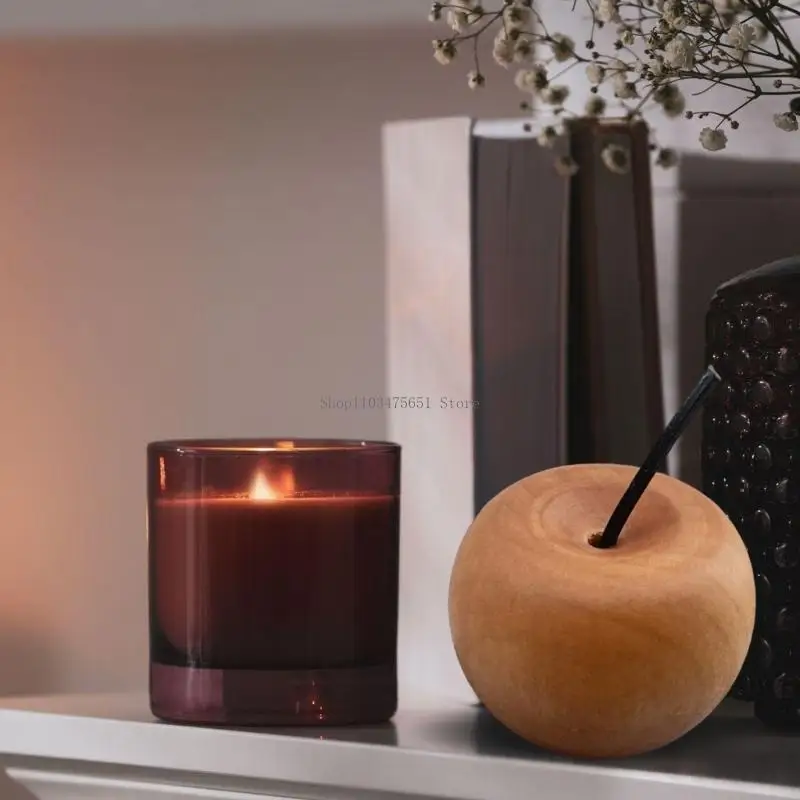  Elegant Apples Carving Wooden Aromas Diffuser No Flame Home Office Decors Gift