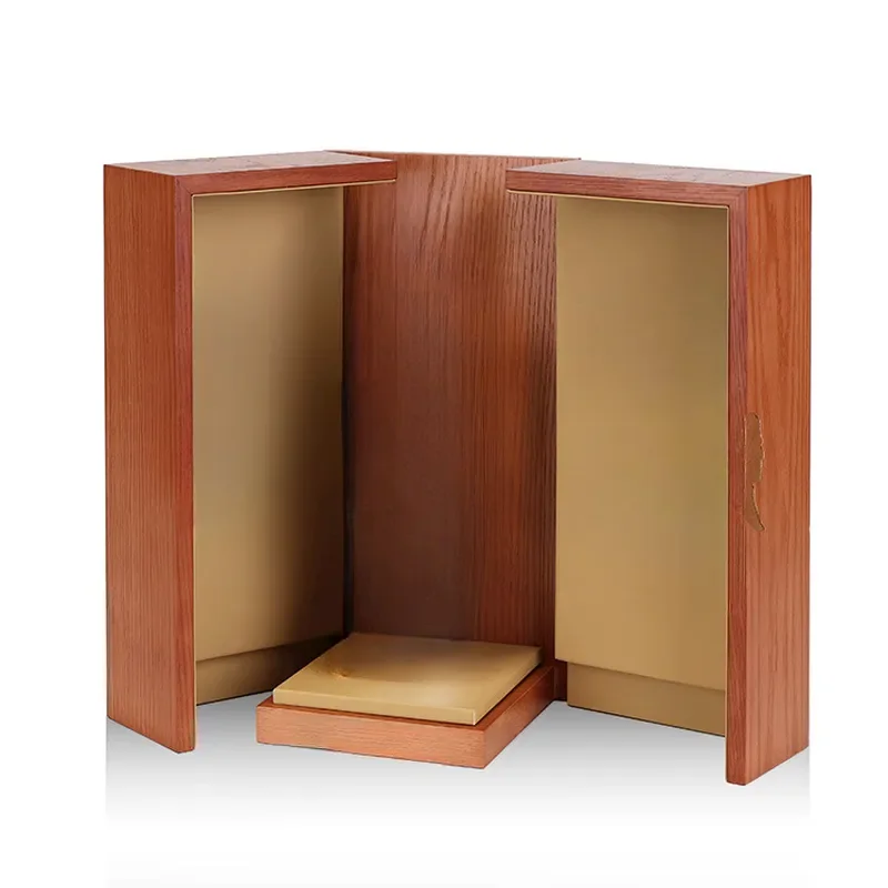 Premium Wooden Wine Box for Red Wine Whiskey Brandy Single Double Bottle Gift Packaging Display Case Elegant Foreign Liquor