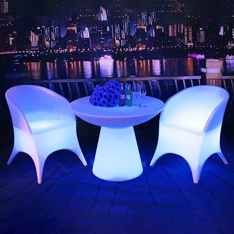 Light-up table outdoor bar illuminated remote-control colorful bar hotel furniture