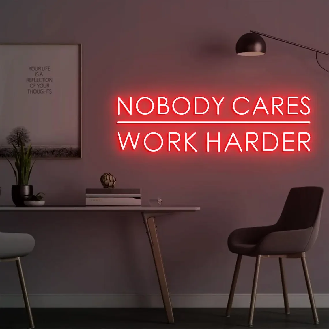Nobody Cares Work Harder Sign Office Wall Sign Home Gym Design Decor Idea Home Bar Club Art Wall Decor