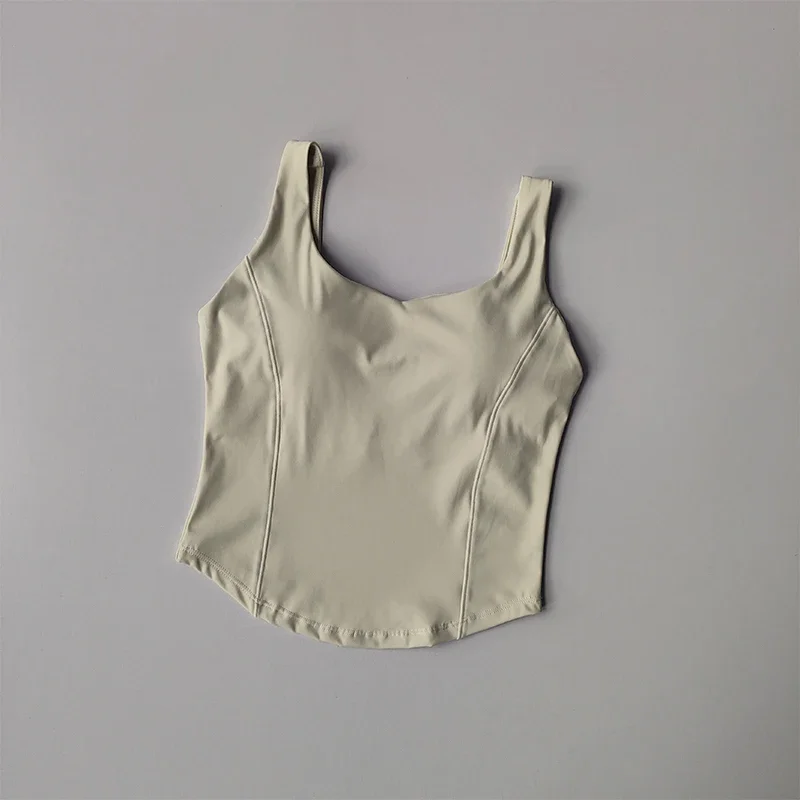 High Strength Back Fitness Tank Top Running Running Shockproof Sports Bra High Elastic Gathering Nude Yoga Bra for External Wear view 4