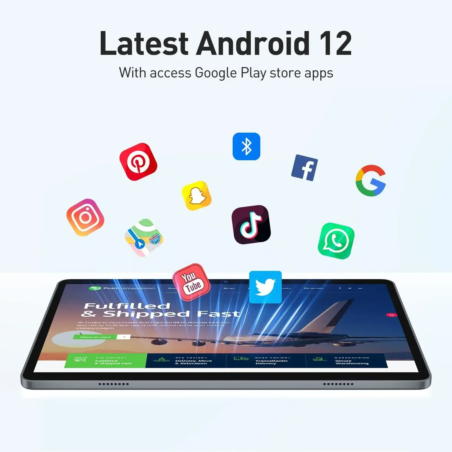 New Android 12 Tablet 10.1 Inch IPS HD Tablet Computer 6GB RAM 128GB ROM 5MP+13MP Camera, WiFi, Bluetooth, GPS, Dual Speakers