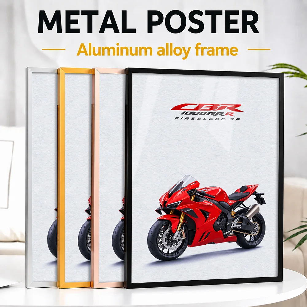 Japanese CBR1000RR-R Fireblade SP Grand Prix Red Motorcycle Framed Metal Print Customized Speed Culture Wall Art For Workshop