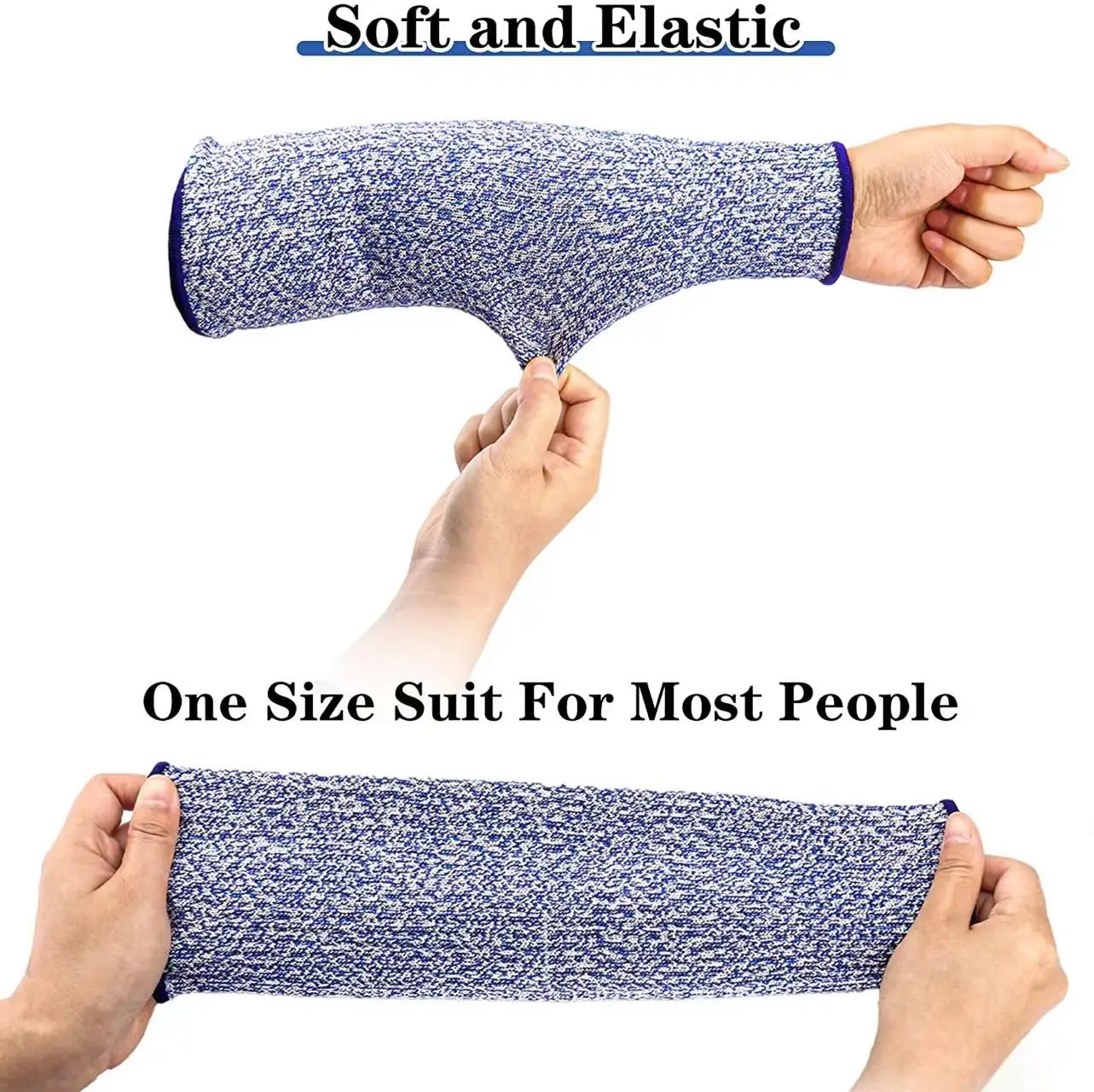 45cm 2Pcs Level 5 Safety Sleeves Anti Cut Arm Puncture Gloves Cut Resistant Bracers Protector Household Breathable Guard Gloves