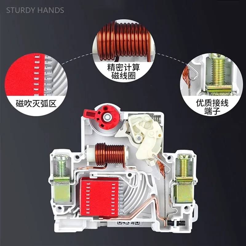 Household Circuit Breaker 1P+N Short-circuit Overload Protection Switch Circuit Breaker Leakage Protection Hardware Tool 10-40A