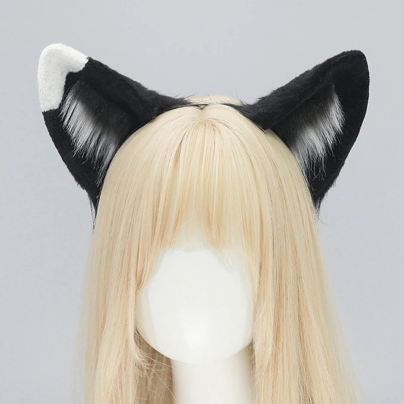 E15f Cosplay animais Fauxs Furs Wolf Cats Foxes Tail and Cats Orends Bands Halloween Festas Fantasmas Acessórios