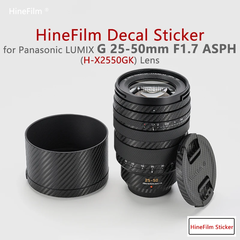 

Hinefilm Skin for Panasonic 25-50mm F1.7 ASPH Lens Decal Skin 25-50 f1.7 Lens Wrap Cover for Lumix 2550 Lens Sticker 25 50 f1.7